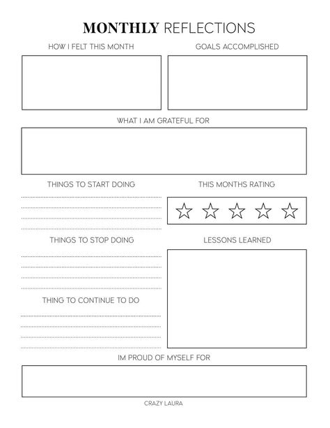 Get in the right headspace by reflecting on your past day, week, or month with these free reflection printables that are super easy to download! Study Planner Printable, Self Care Bullet Journal, Writing Therapy, Vie Motivation, Bullet Journal Notebook, Therapy Worksheets, Planner Pdf, Journal Writing Prompts, Planner Printables Free