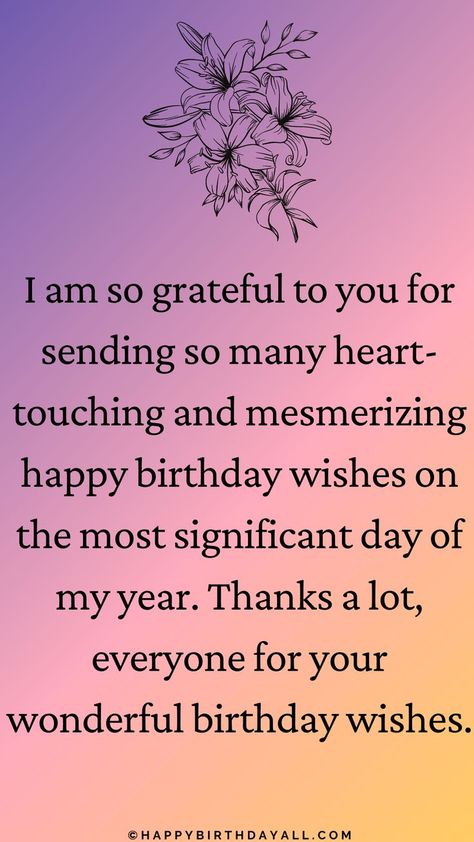 Say thank you for birthday wishes the one who has wishes you on yoru birthday. Birthday Appreciation Message, Thank You Quotes For Birthday, Best Thank You Message, Thanks For Birthday Wishes, Thank You For Birthday Wishes, Funny Thank You, Happy Birthday Love Quotes, Appreciation Message, Birthday Wishes For Friend