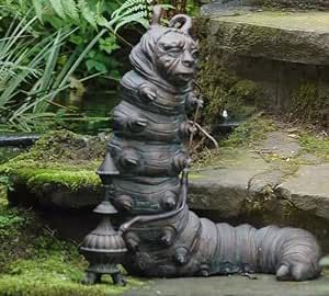 Bobbird Caterpillar Alice In Wonderland Garden, Wonderland Garden, Stone Garden Statues, Goth Garden, Garden Figurines, Mad Hatters, Garden Statue, Outdoor Statues, Cast Stone