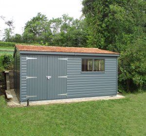 Shed Exterior Ideas, Garden Sheds Uk, Timber Garden Sheds, Storage Workshop, Sheds Ideas Backyard, Cool Sheds, Big Sheds, Patio Fountain, Shed Makeover