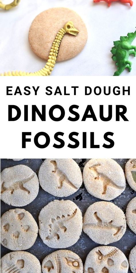 Salt Dough Recipe Dinosaur Fossils, Preschool Structure Activities, Dinosaur Theme Snacks Preschool, Salt Dough Crafts Preschool, Dinosaur Activities For 3rd Grade, Dinosaur Center Activities, Crafts For All Ages Easy, Salt Dough Dinosaur Fossils, How To Make Dinosaur Fossils