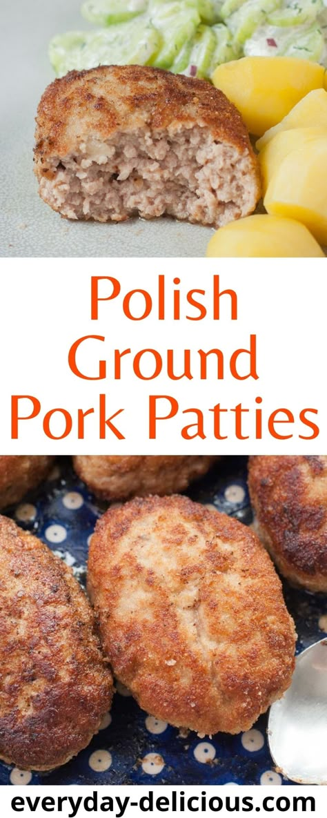 Ground Pork Patties With Gravy, Easy Polish Food Recipes, Mixed Ground Beef And Pork Recipes, Polish Hamburger Recipe, Polish Meat Recipes, Ground Polish Sausage Recipes, Polish Pork Chops, Fresh Ground Pork Recipes, Mince Pork Recipes