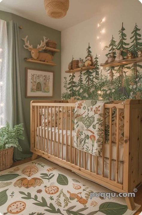 Forest Baby Rooms, Antique Nursery, Botanical Nursery, Baby Room Themes, Nursery Room Design, Baby George, Baby Boy Room Nursery, Baby Room Inspiration, Baby Koala