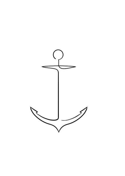 Elegant Anchor Tattoo, Anchor Line Tattoo, Anchor Rib Tattoo, One Line Anchor Tattoo, Anchor Line Art, Fineline Anchor Tattoo, Simple Anchor Tattoo Design, Dainty Anchor Tattoo, Anchor Drawing Simple