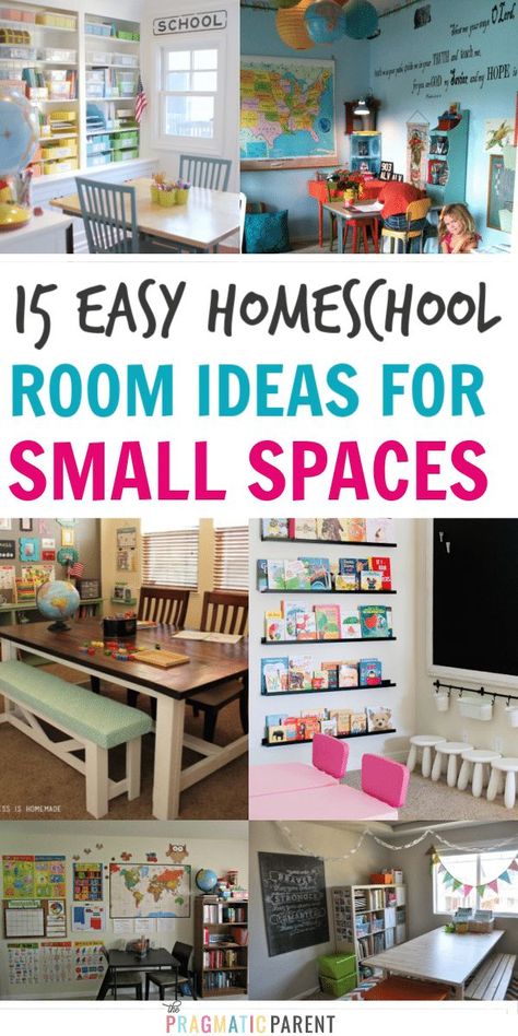 Setup your homeschool classroom, with a small room or a lot of space. Basics of a homeschool classroom & 15 small space homeschool setup ideas to inspire. #homeschool #homeschoolroom #homeschooling #homeschoolsetup #homeschoolspace #homeschoolroomideas Homeschool Setup Small Spaces, Home School Aesthetic, Cozy Homeschool Room, Small Space Homeschool, Homeschool Organization For Small Spaces, Homeschooling Aesthetic, Preschool Homeschool Room, Homeschool Aesthetic, Space Homeschool