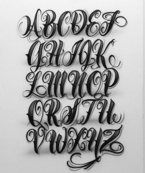 Letters For Tattoos Fonts, Victorian Typography Lettering, Graffiti Lettering Alphabet Fonts Style, Chicano Font Alphabet, Chicano Handwriting, Tattoo Lettering Styles Alphabet, Cholo Lettering Alphabet, Chicano Writing Lettering, Chicano Cursive Lettering