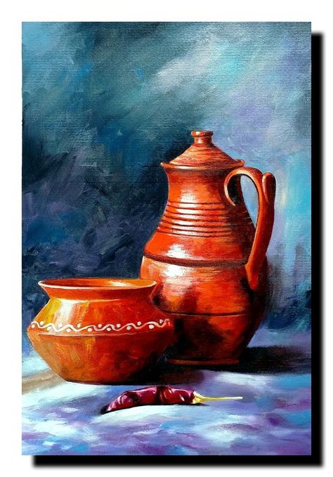 Still Object Painting, Object Study Painting, Acrylic Object Painting, Still Life Pastel Drawing, Still Life In Watercolor, Oil Still Life Painting, Steel Life Painting, Acrylic Still Life Paintings, Still Life Watercolor Paintings