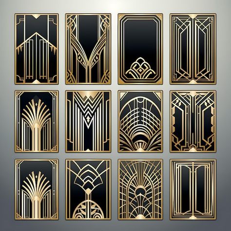 Premium Photo | Phone Cover Design Vector Simple Creative And Luxury Gold Frame Card Template Expensive Diamond Art Deco Designs, Photo Phone Cover, Cover Photo Ideas, Art Deco Logo Design, Art Deco Website, Art Deco Graphic Design, Art Deco Design Elements, Art Deco Luxury, Art Deco Vector