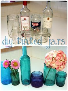 Koti Diy, Deco Flowers, Diy Jar Crafts, בר מצווה, Jar Diy, Wine Bottle Crafts, Mason Jar Crafts, Jar Crafts, Crafty Craft