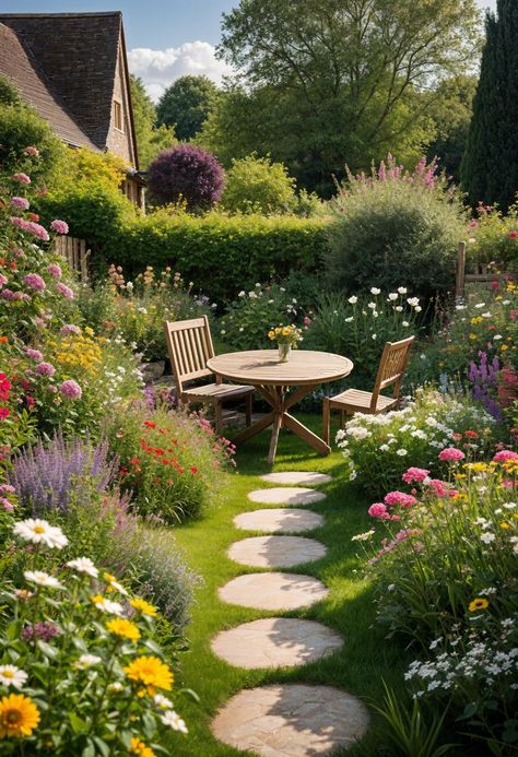 Taman Vintage, Cottage Garden Design, Garden Inspo, Have Inspiration, Dream Backyard, Garden Layout, Garden Cottage, Small Gardens, Back Garden