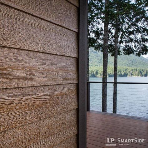 Lp Smart Siding, Exterior Siding Options, Engineered Wood Siding, Lp Smartside, Exterior House Siding, Wood Siding Exterior, Siding Trim, Siding Options, Rustic Exterior