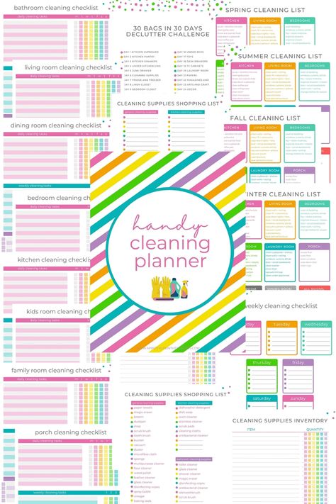 Organize all of your home cleaning tasks with this FREE Printable Cleaning Planner. Includes daily, weekly and monthly cleaning schedules and checklists, checklists by rooms, seasonal cleaning lists, cleaner shopping lists, and a 30 day declutter challenge! Just download, print and get cleaning! Clean House Aesthetic, Cleaning Calendar Printable, Summer Cleaning Checklist, Cleaning List Printable, Weekly Cleaning Schedule Printable, 30 Day Declutter Challenge, Cleaning Checklist Printable Free, 30 Day Declutter, Bedroom Cleaning Checklist