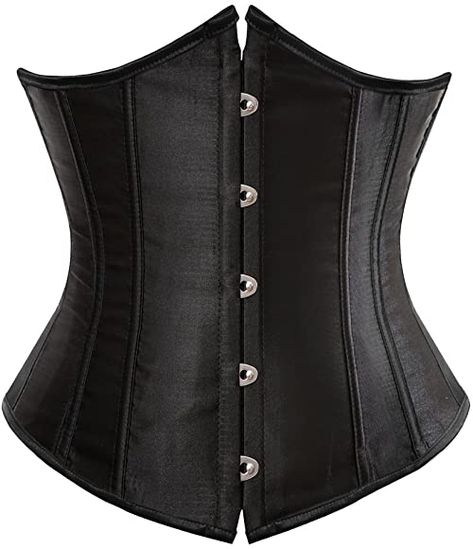 Grebrafan Women's Lace up Boned Brocade Waist Training Underbust Corsets Plus Size (UK(6-8) S, Black): Amazon.co.uk: Clothing Black Dress Corset, Ren Faire Wedding, Corset Pattern Drafting, Red Leather Pants, Corset Underbust, Cincher Corset, Fashion Corset, Dancer Dress, Victorian Corset