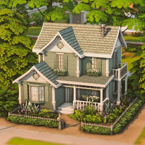 Small home in Willow Creek 🍃 | noCC 🛠️ packs used: Base game 🏷️: @ea @thesims #sccregram #thesims #sims #eacreatornetwork… | Instagram Sims 4 Willow Creek Small House, Sims Build Base Game, Sims Small Family House, Sims 4 Small House Ideas, Sims 4 House Ideas Base Game, Sims Willow Creek House, Sims 4 Not So Berry House, Sims House Aesthetic, Growing Together Sims 4 House