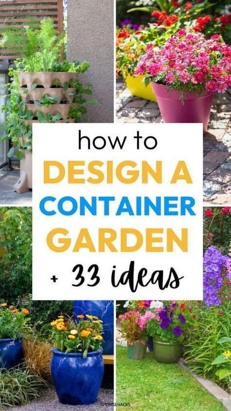 Garden Ideas Small Backyard, Landscape With Potted Plants, Potted Garden Ideas, Flowers Front Porch, Patios Ideas, Vertical Container Gardening, Succulent Containers, Potted Plants Patio, Patio Container Gardening