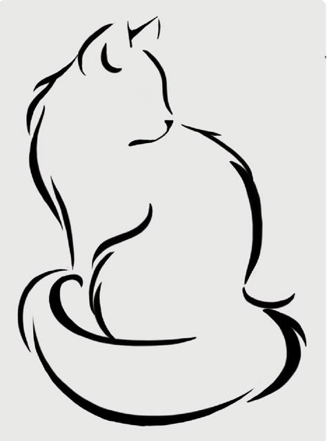 Tattoo Designs Cat, Cat Hand Drawing, Cat Design Art, Wallpapers Cat, Simple Line Drawing, Cat Outline, Cats Art Drawing, Cat Tattoo Designs, Cat Hand