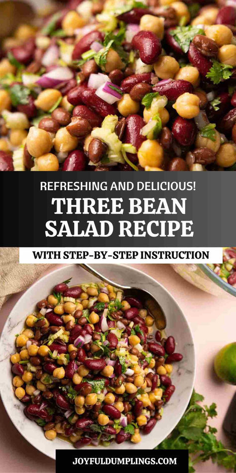 Try this easy Three Bean Salad recipe if you’re looking for a simple and tasty side for your next picnic or potluck. It’s a great make-ahead option that lets the flavors meld beautifully overnight. Canned Salad Recipe, Salad Beans Recipe, 3 Bean Salad Recipes, Best 3 Bean Salad Recipe, Healthy 3 Bean Salad, Easy Three Bean Salad, Cold Black Bean Salad, Bean Salad Recipes Dressing, 7 Bean Salad