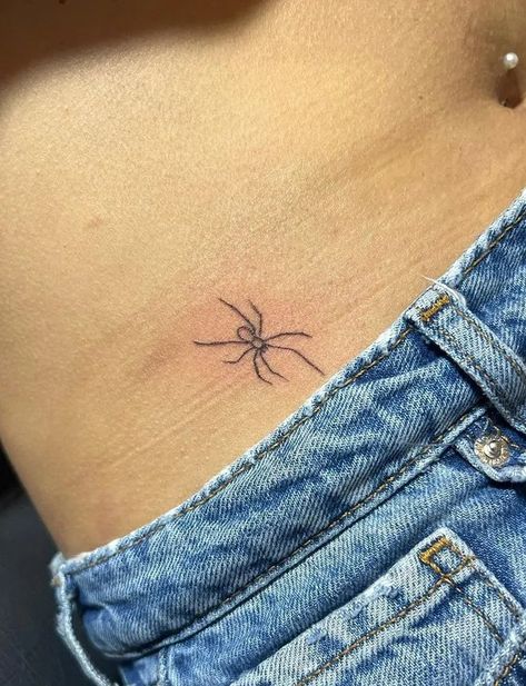 100 Wonderful Spider Tattoos ( The Newest Gallery) - The Trend Scout Spider Tattoo Feminine, Spider Simple Tattoo, Small Tattoo Ideas Halloween, Spider Man Inspired Tattoo, Minimalist Spider Tattoo, Spider Line Tattoo, Small Tattoos Spider, Small Spider Tattoo Simple, Cute Spider Tattoo For Women