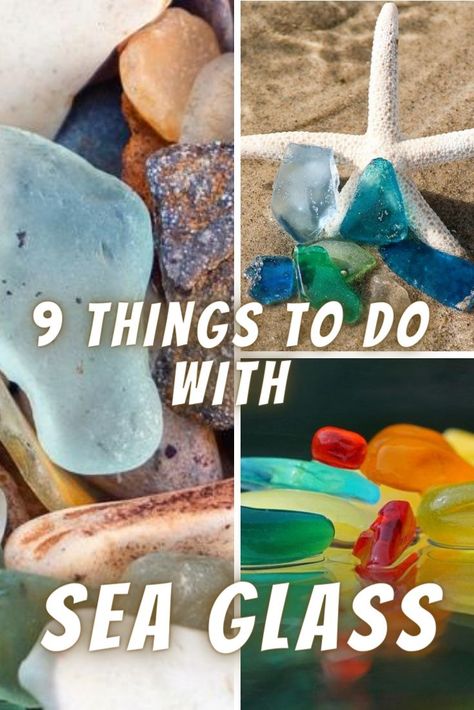 Art Ideas With Sea Shells, Sea Glass Storage Ideas, Crushed Seashell Crafts, Displaying Sea Glass Ideas, River Glass Ideas, Seaglass Projects Diy, Beach Glass Wall Art, Driftwood And Beach Glass Crafts, Beach Glass Suncatcher