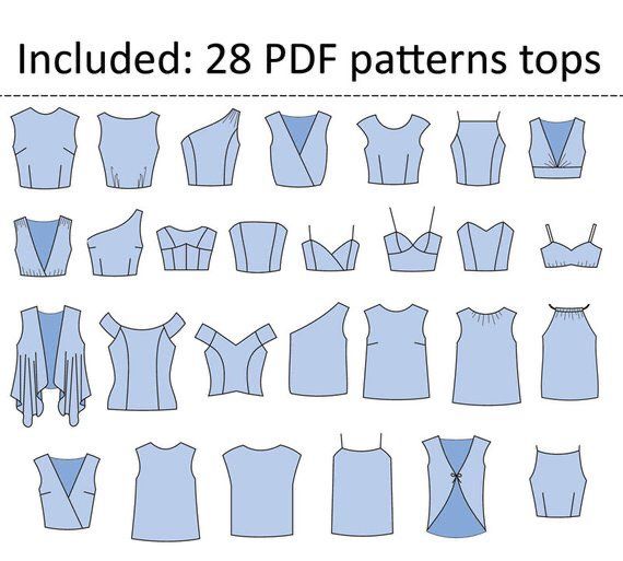 an image of sewing patterns for women's tops