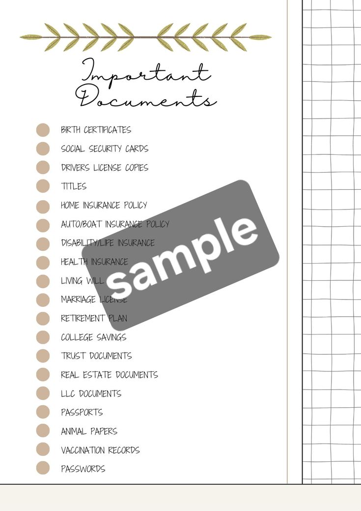 the printable template for an invoicent's checklist is shown