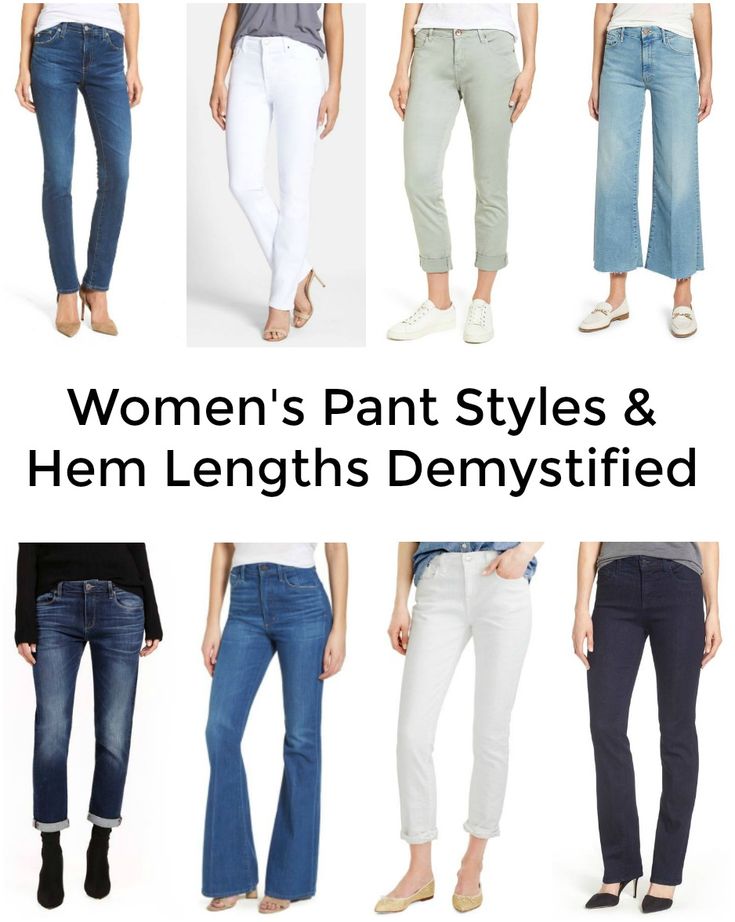 Women's Pant Styles and Hem Lengths Demystified: I’m breaking down pant styles and hem lengths and what shoes to wear with the various styles of pants and jeans that are trending these days. Styles Of Pants, Fashion Trousers Women, Organic Cleaners, What Shoes To Wear, Nassau County, Types Of Jeans, Piccadilly Circus, Pants Women Fashion, Women Fashion Edgy