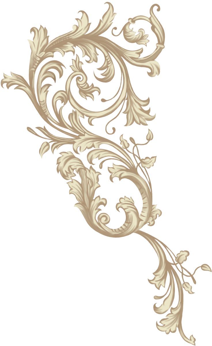 an ornate scroll design in beige and white