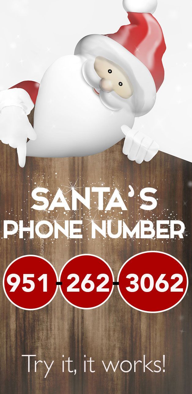 santa's phone number is displayed on a wooden sign