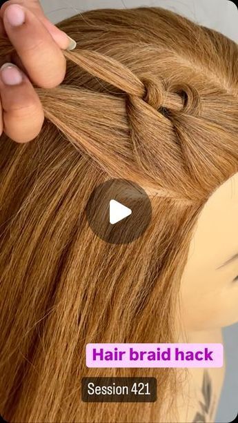 Kittu Sen on Instagram Hair Styles For Girls Braids, Easy Braided Hairstyles Medium Hair, Braided Hair Designs, Easy Braid Hacks, Sporty Updos For Long Hair, Knot Braids Hairstyles, Hear Stail Girl, Hair Styles Step By Step Easy, Hair Braid Hacks