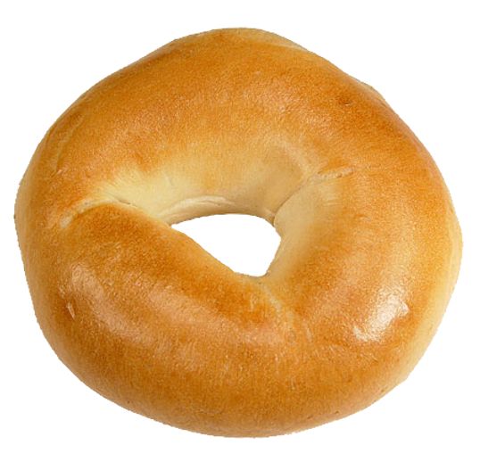 a close up of a bagel on a white background with clipping for text