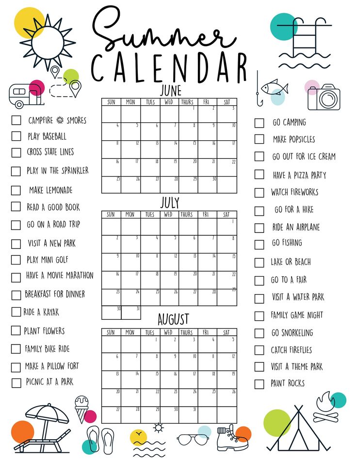 the printable summer calendar is shown in black and white