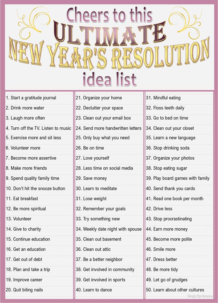 the ultimate new year's resolution idea list