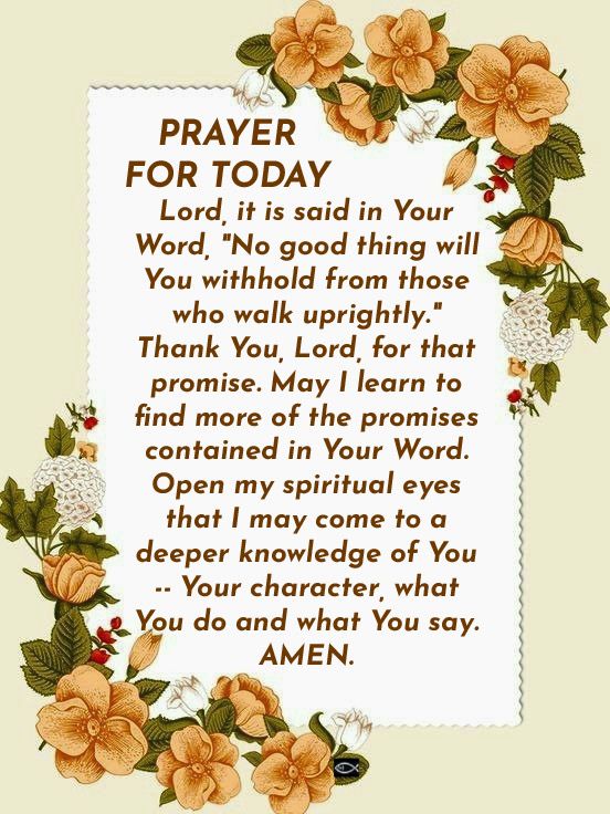 a card with flowers and the words prayer for today