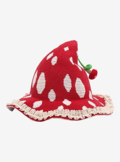 Mushroom Cottage Witch Hat | Hot Topic Strawberry Witch, Crochet Set Pattern, Plush Mushroom, Mushroom Outfit, Mushroom Core, Hat Silhouette, Mushroom Cottage, Dragon Cat, Cottage Witch