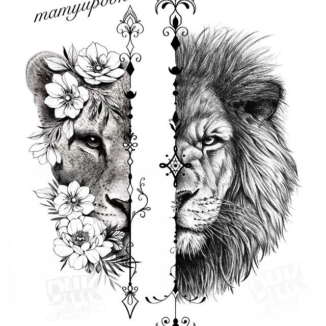 two lions with flowers on their heads and the words maypole written in black ink