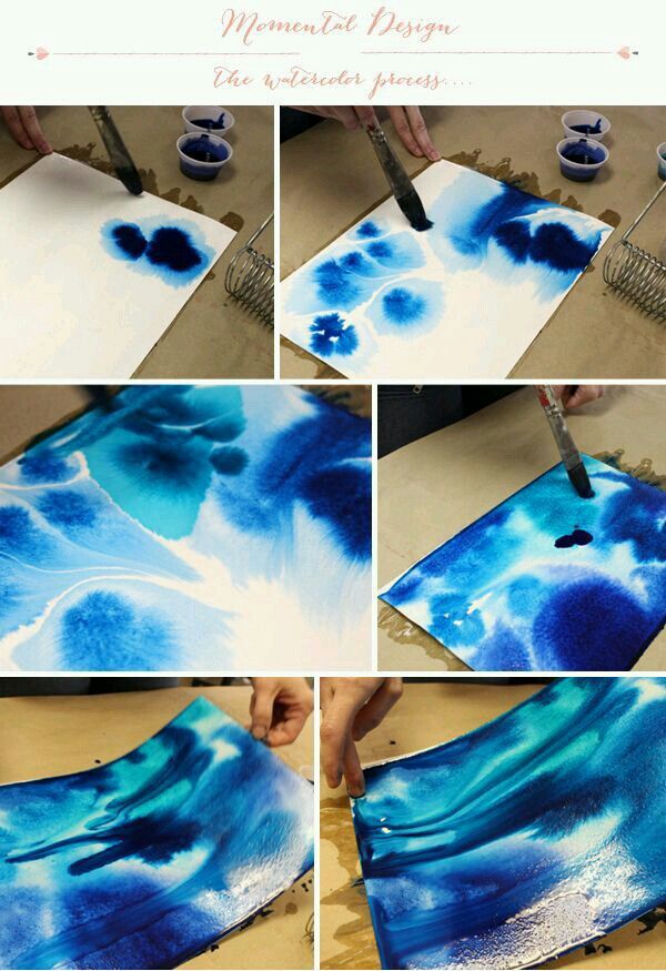 step by step instructions on how to make an acrylic painting with watercolors