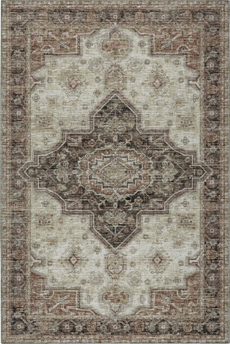 an area rug with various colors and patterns