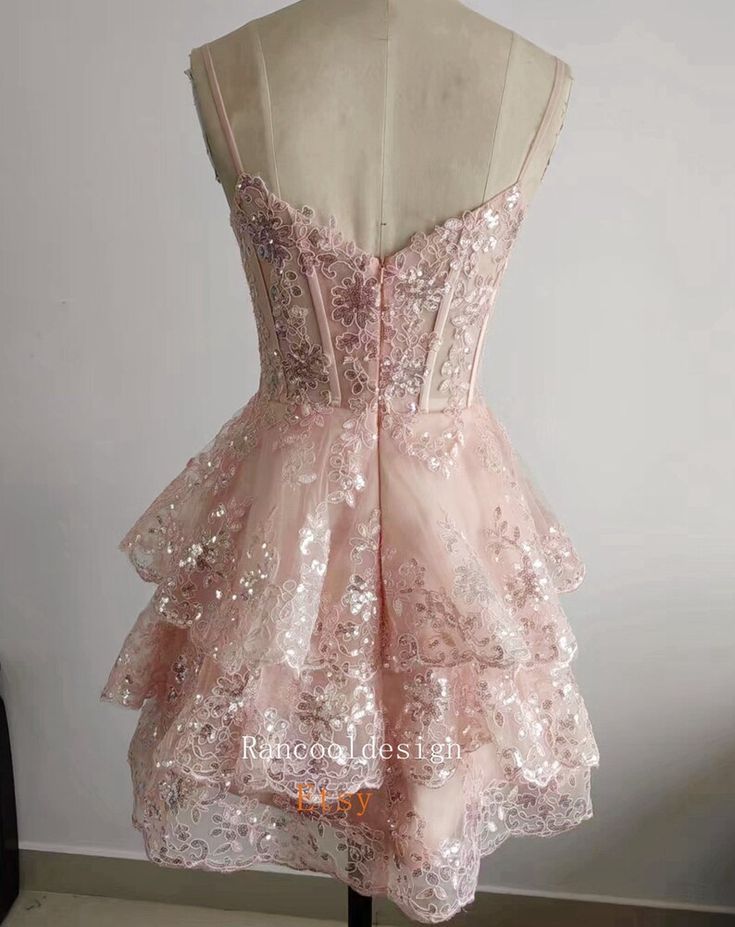 Blush Lace Wedding Receiption Dress Homecoming Dress HOCO - Etsy Fairytale Mini Dress, Semi Formal Dresses High School, Enchanted Garden Hoco Dresses, Pink Wedding Corset Dress, Pink Mini Corset Dress For Wedding, Pink Mini Length Corset Dress For Wedding, Pink Mini Dress With Fitted Bodice For Wedding, Pink Mini-length Corset Dress For Weddings, Enchanted Forest Homecoming Dress