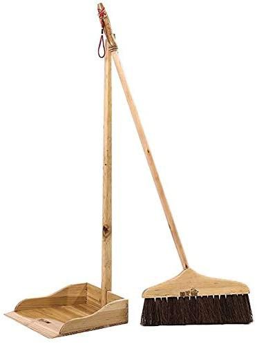 two brooms and a brush on a white background