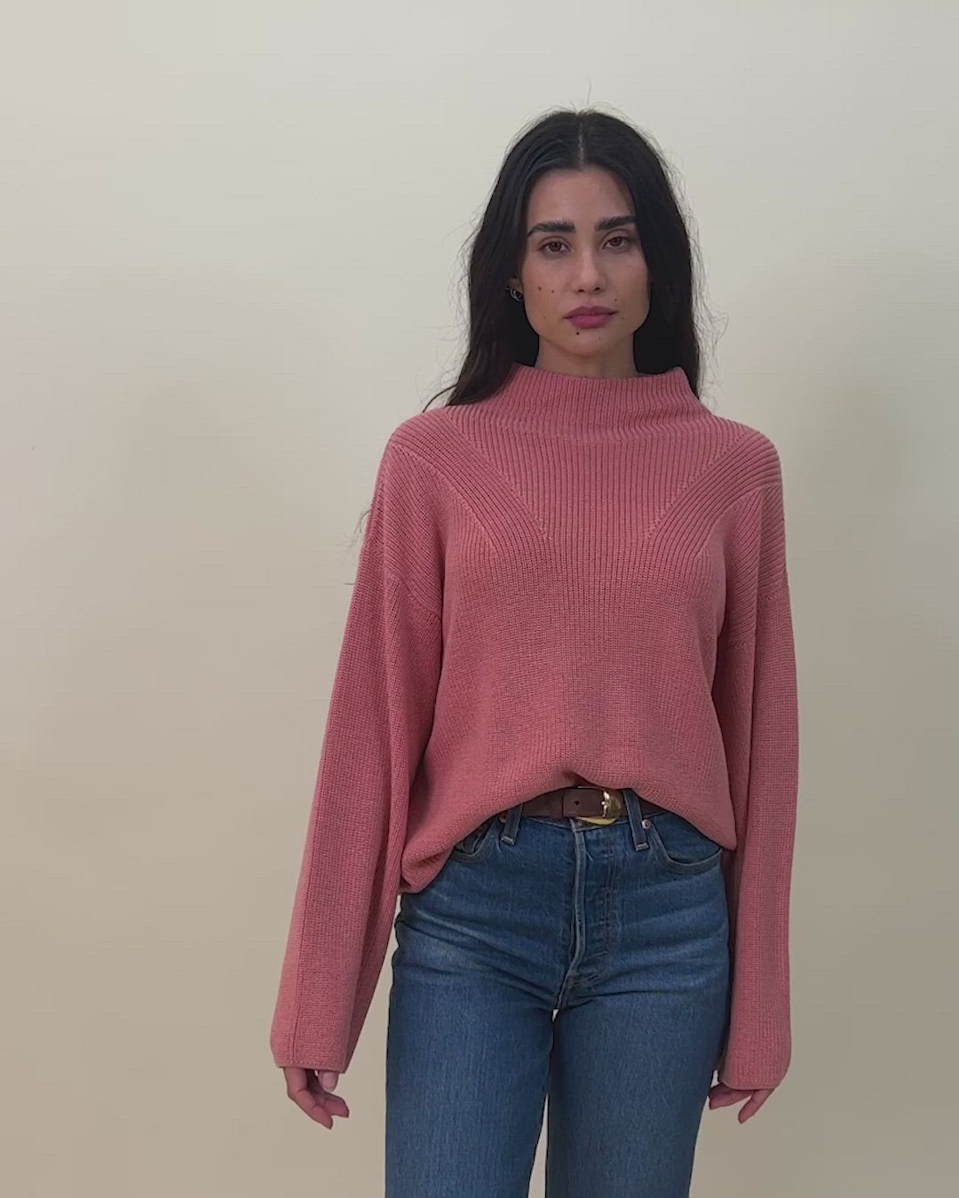 A sophisticated knit that still keeps it casual, with a mock turtleneck, style lines and a relaxed, throw-on-and-go fit. (This one comes in Bunny.) | Women's Julian Sweater Top in Bunny | Ethical Essentials