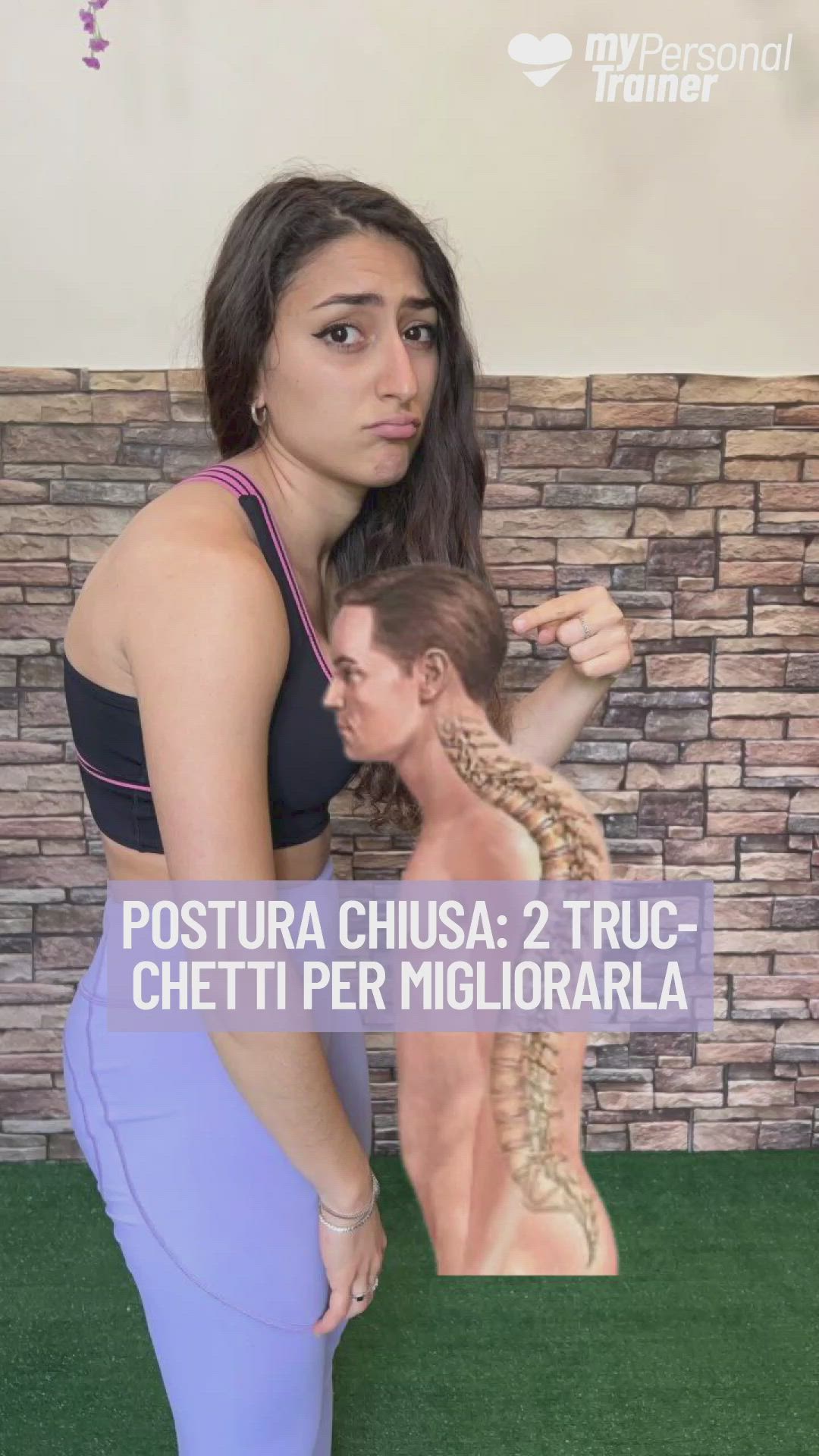 This contains: La fisioterapista Tamara Tanzilli  ci mostra un paio di esercizi utili a migliorare un atteggiamento posturale "chiuso" con spalle curve in avanti 🙅