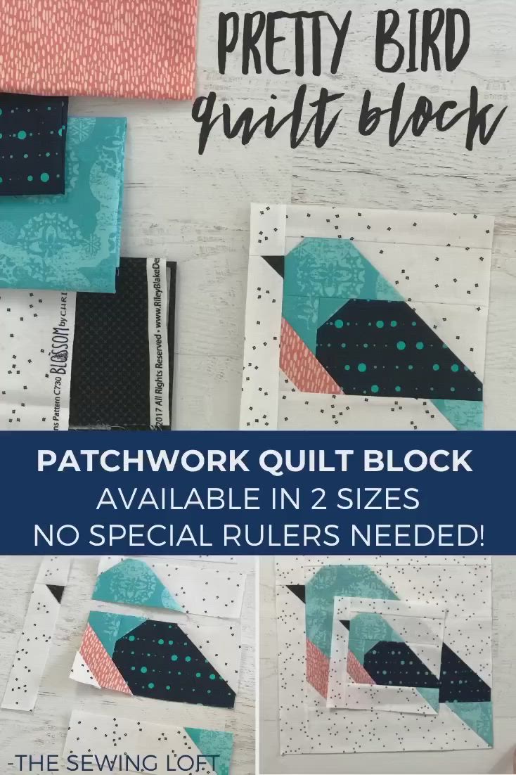 This may contain: the patchwork quilt block is shown with instructions to make it look like they have been made