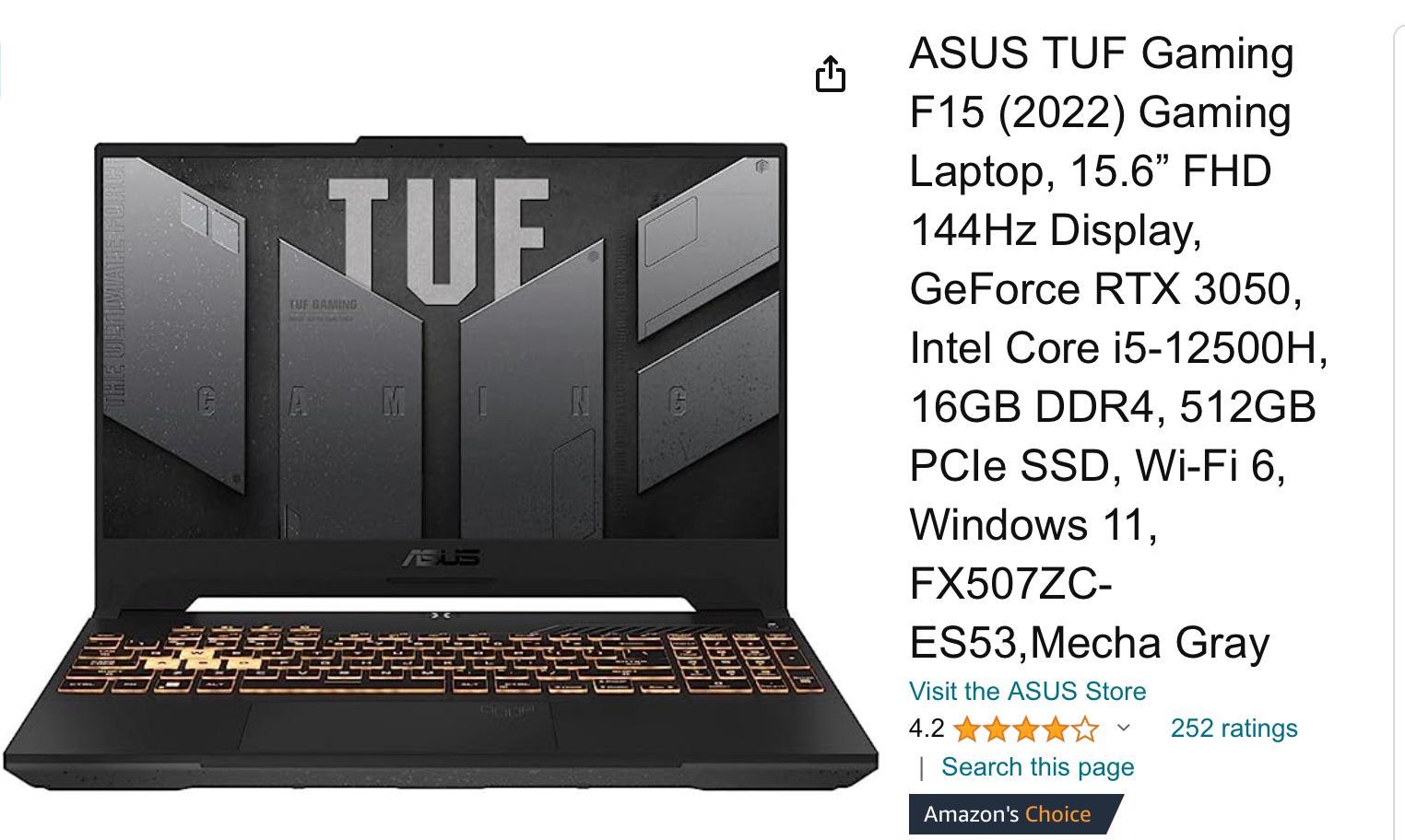 r/laptops - Is the ASUS TUF Gaming F15 a good budget gaming laptop? If not can you recommend a good one?