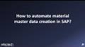 Video for SAP material Master Data model