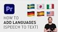 Video for Premiere Pro auto captions languages