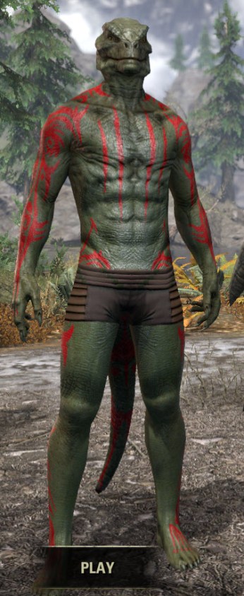 Hircine's Hunt Body Markings - Argonian Male Front