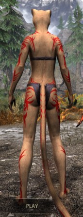 Hircine's Hunt Body Markings - Khajiit Female Rear