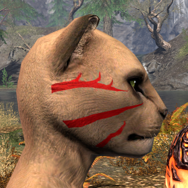 Hircine's Hunt Face Markings - Khajiit Female Side