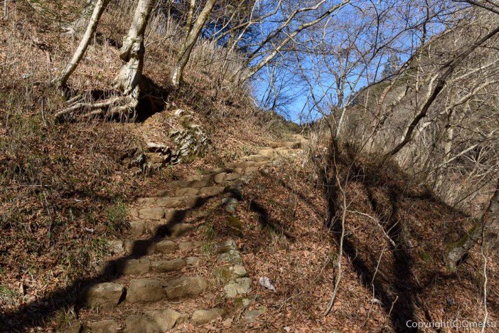 青梅市・御岳山の天狗岩への登り道