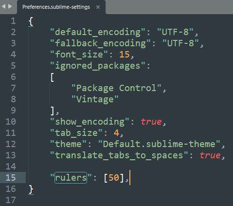 SublimeText、Preferences.sublime-settings